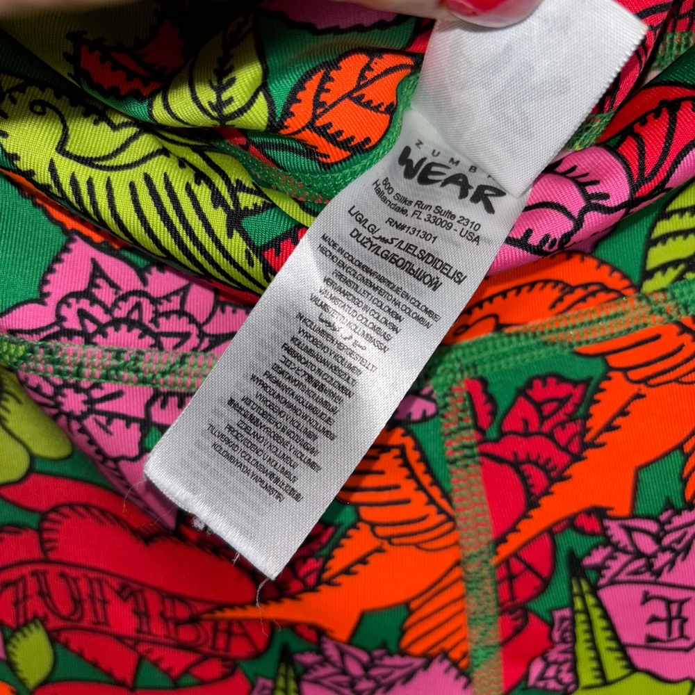 Zumba Love large Long Leggings - As Green As It Gets new without tags - Picture 8 of 11